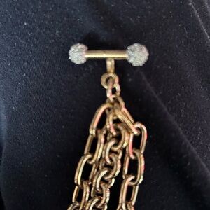 GIVENCHY Gold Chain Bracelet with rhinestone Accents